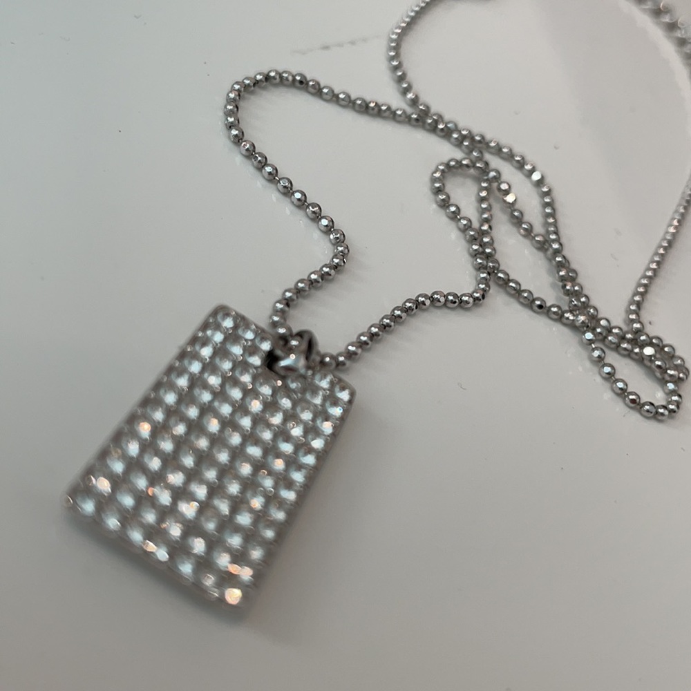 Vintage Rectangular Tiny Rhinestone Necklace - image 7